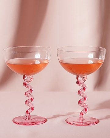 Raspberry Blossom Pair Of Coupes With Wiggle Stems In A Giftbox