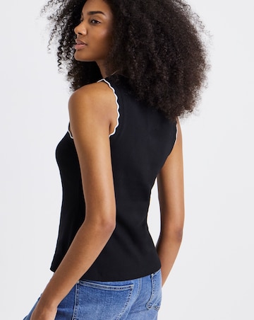 Black and White Scallop Edge Tank