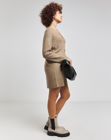 Camel Rib Longline Cardigan