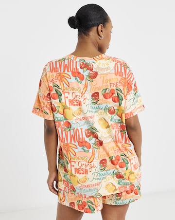 Figleaves Fruit V-Neck Pyjama Shorts Set