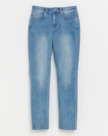Mid Wash Authentic Finish Ankle Grazer Jeans