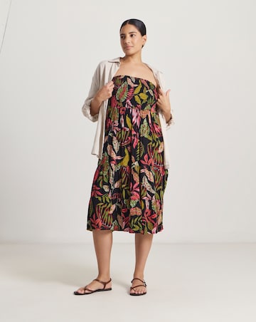 Beach To Beach Shirred Bandeau Beach Dress