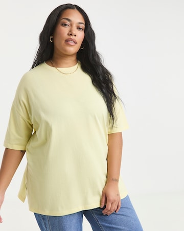 Simply Be Blue, Yellow & White 3 Pack Pure Cotton Boyfriend Tees