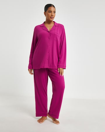 Pretty Secrets Supersoft Ribbed Button Through Pyjama Set