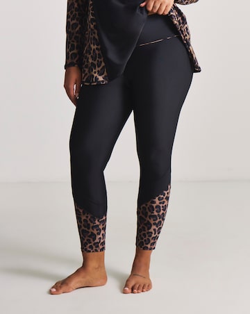 Sports Swim Leggings Black/Leopard