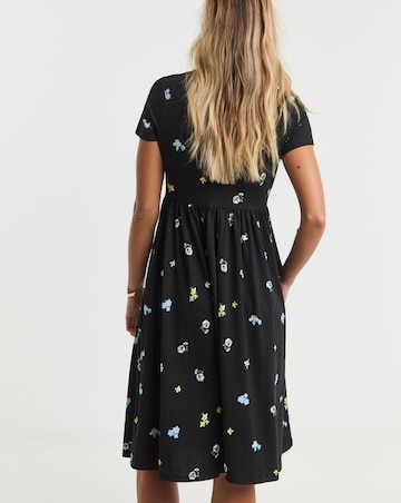 Ditsy Floral Print Supersoft Pocket Midi Dress