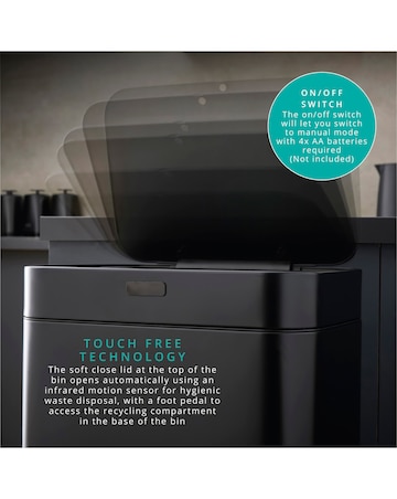 Swan 70L Dual Recycling Sensor Bin