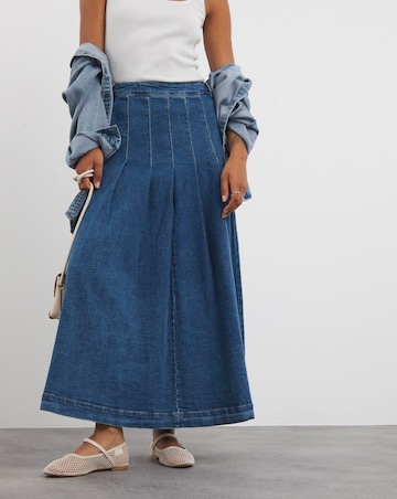 Dark Blue Maxi Denim Kilt