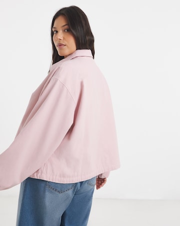Simply Be Pink Cotton Lyocell Short Parka Jacket