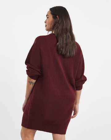 Cosy Yarn Wine Crew Neck Mini Dress