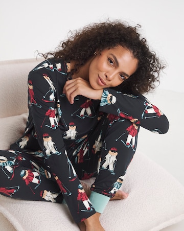 Chelsea Peers Skiing Dog Family Pyjama Set Womens
