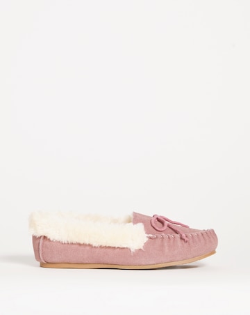 Fiora Suede Moccasin Slippers - Extra Wide Fit (EEE)