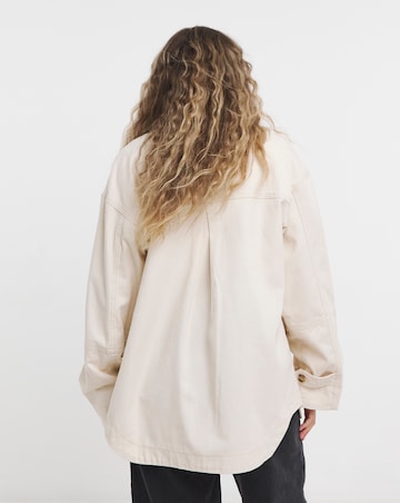 Simply Be Stone Button Through Utility Jacket