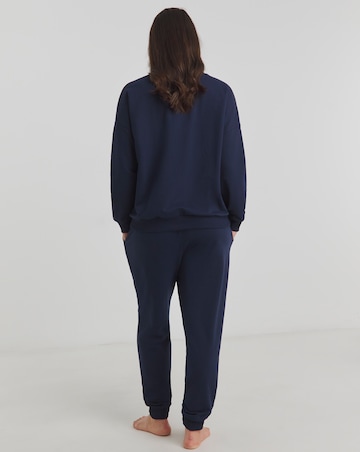 Sweatshirt And Jogger Bow Embroidery Lounge Set