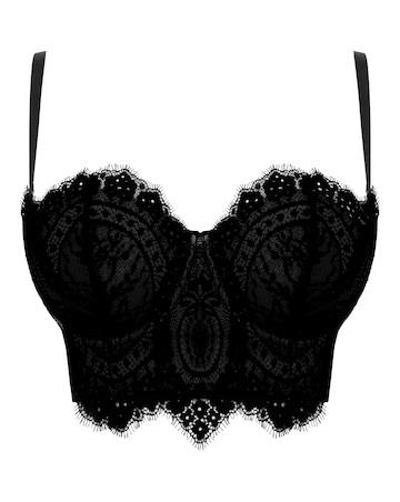 Figleaves Curve Adore Black Lace Padded Multiway Bra B-H - Black