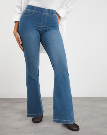 Erin Mid Blue Pull On Bootcut Jeggings