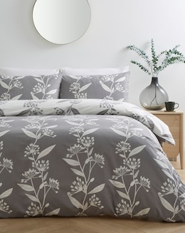 Gray &amp; Osbourn Allium Floral Grey Duvet Set