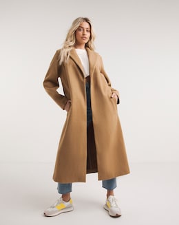 Camel Relaxed Single Breasted Coat
