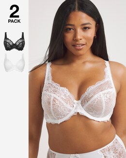 Pretty Secrets 2 Pack Ella Lace Full Cup Wired Bras