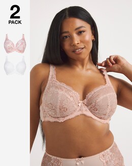 Pretty Secrets 2 Pack Ella Lace Full Cup Wired Bras