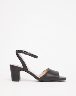 Ankle Strap Block Heel Sandal - Wide Fit (E)