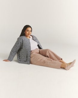 Salt Pink Denim Cropped Barrel Jeans