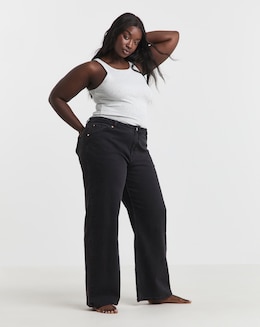 Black Authentic Slouchy Wide Leg Jeans