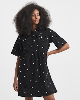 Mono Embroidered Spot Mini Dress
