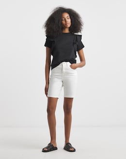 White 24/7 Knee Short
