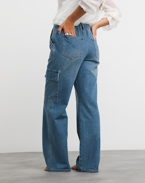 Mid Wash Straight Leg Utility Jeans - Image 8