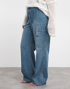 Mid Wash Straight Leg Utility Jeans - Image 4