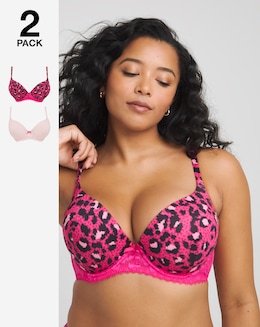 2 Pack Padded Boost Plunge Bras B-F