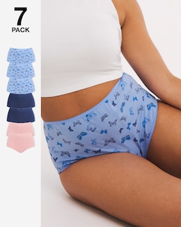 Pretty Secrets 7 Pack Cotton Full Brief Knickers