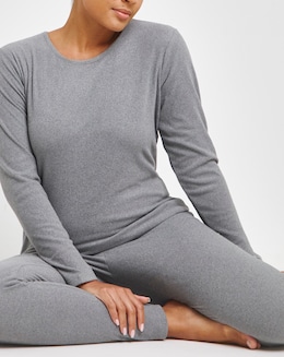 Pretty Secrets Thermal Brushed Fleece Legging - Grey