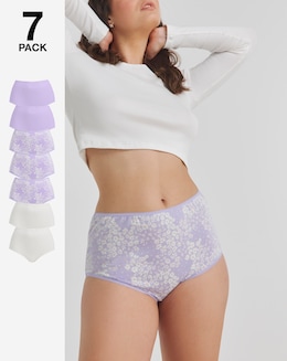 Pretty Secrets 7 Pack Cotton Full Fit Brief Knickers