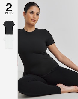 MAGISCULPT Light Control 2 Pack Smoothing T-Shirts Black/White
