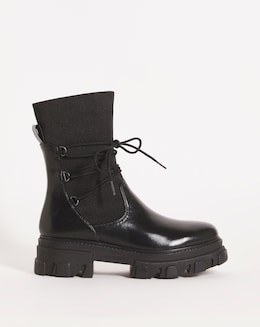 Arnis Lace Wraparound Chunky Short Boots Ex Wide Fit