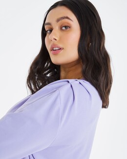 Lilac Shoulder Detail Loopback Sweatshirt