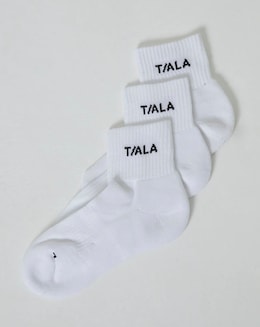 TALA Regular White Sock With Black Logo - 3 Pack