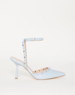 Hanny Studded Heel Court Shoe Wide Fit