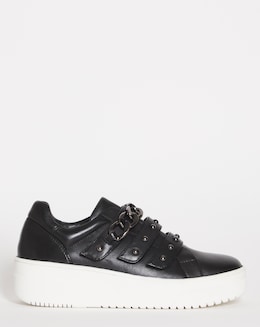 Leanne Leather Chunky Hardware Trainers Extra Wide Fit