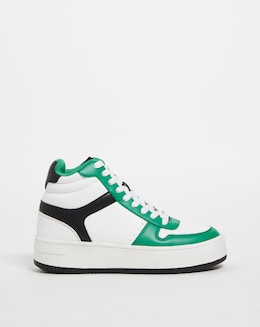 Rebecca Sporty Lace up Mid Top Trainers Wide Fit