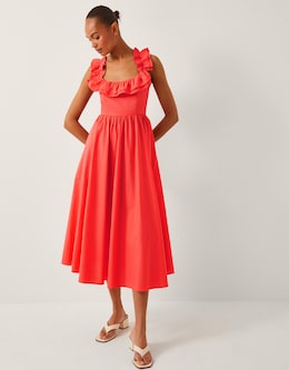 Monsoon Maria Sleeveless Ruffle Midi Dress