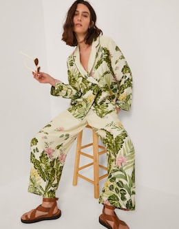 Monsoon Fleur Floral Wide Leg Trousers