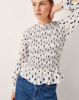 Monsoon Molly Spot Smocked Top