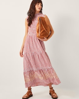 Monsoon Greta Gingham Maxi Dress