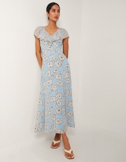 Monsoon Chloe Floral Ruffle Maxi Dress