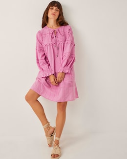 Monsoon Cosima Pintuck Mini Dress