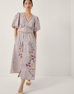 Monsoon Alexis Stripe Midi Dress