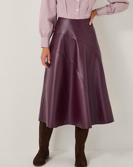 Monsoon Marnie Faux Leather Midi Skirt